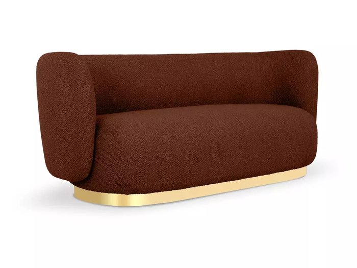 Диван Lucca L коричневого цвета с золотым основанием  - купить Прямые диваны по цене 103680.0