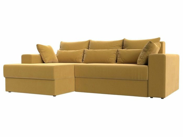 Угловой диван-кровать Майами желтого цвета левый угол