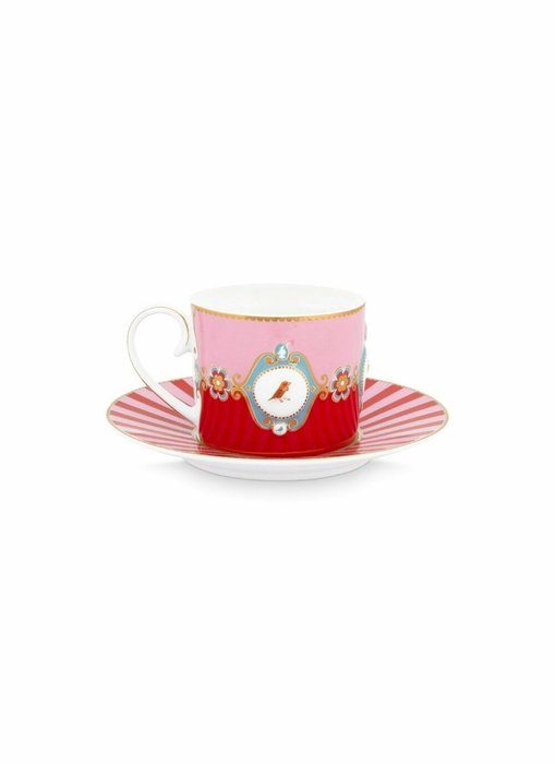 Набор из 2-х чашек с блюдцами Love Birds Medallion Red-Pink, 200 мл - лучшие Для чая и кофе в INMYROOM Набор из 2-х чашек с блюдцами Love Birds Medallion Red-Pink, 200 мл - лучшие Для чая и кофе в INMYROOM