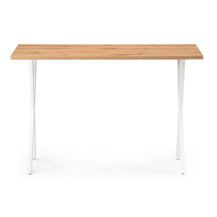 Обеденный стол Алеста Лофт светло-коричневого цвета на белых ножках - купить Обеденные столы по цене 4870.0