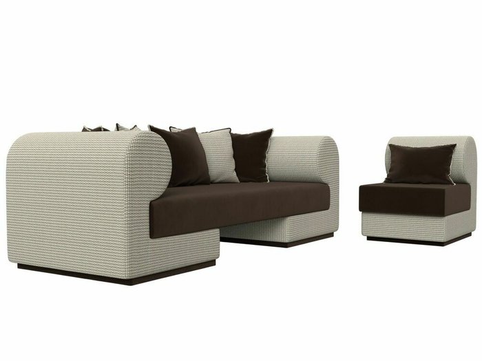 Набор мягкой мебели Кипр 2 серо-коричневого цвета - лучшие Комплекты мягкой мебели в INMYROOM