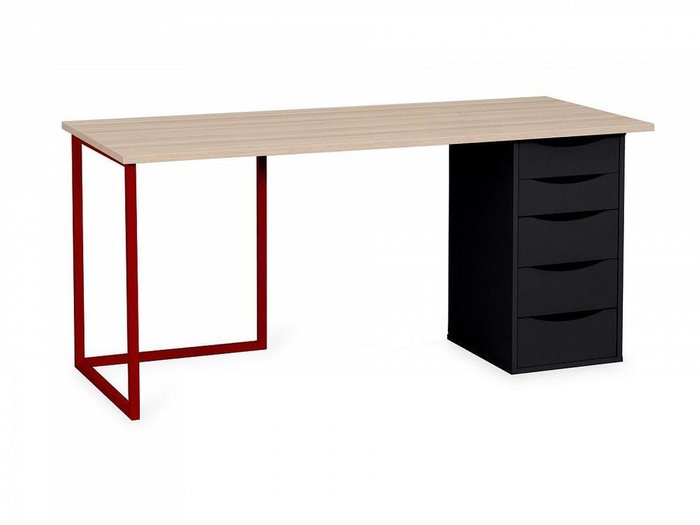 Письменный стол Board 50х140 с красным основанием  - лучшие Письменные столы в INMYROOM