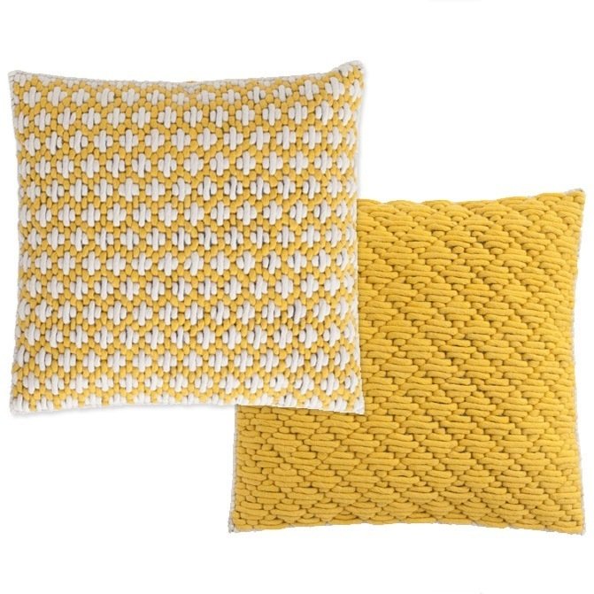 Подушка Yellow-yellow с ручной вышивкой