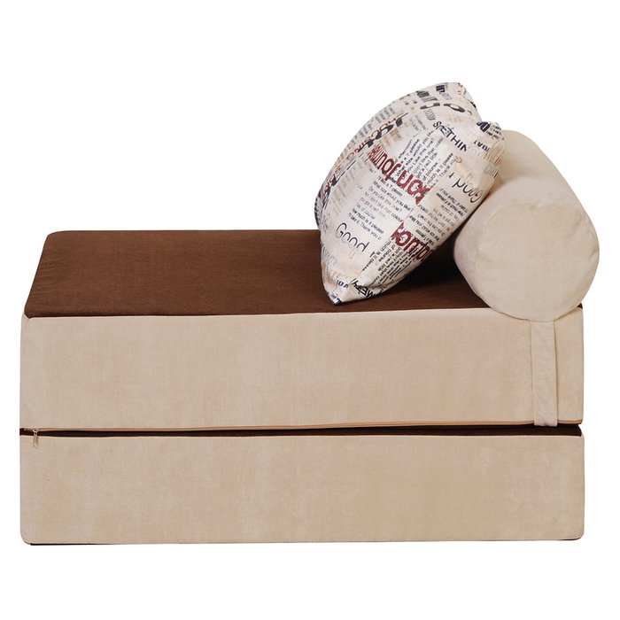 Бескаркасный диван-кровать Puzzle Bag Бонджорно L бежево-коричневого цвета - купить Бескаркасная мебель по цене 13190.0