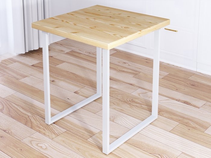 Обеденный стол Loft 70х70 со столешницей из массива сосны без покраски  - купить Обеденные столы по цене 11141.0