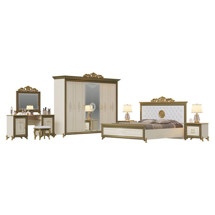 Спальня Версаль цвета слоновой кости - купить Спальные гарнитуры по цене 218883.0