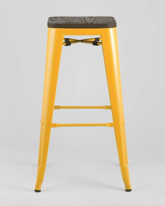Барный стул Tolix Wood желтого цвета - лучшие Барные стулья в INMYROOM