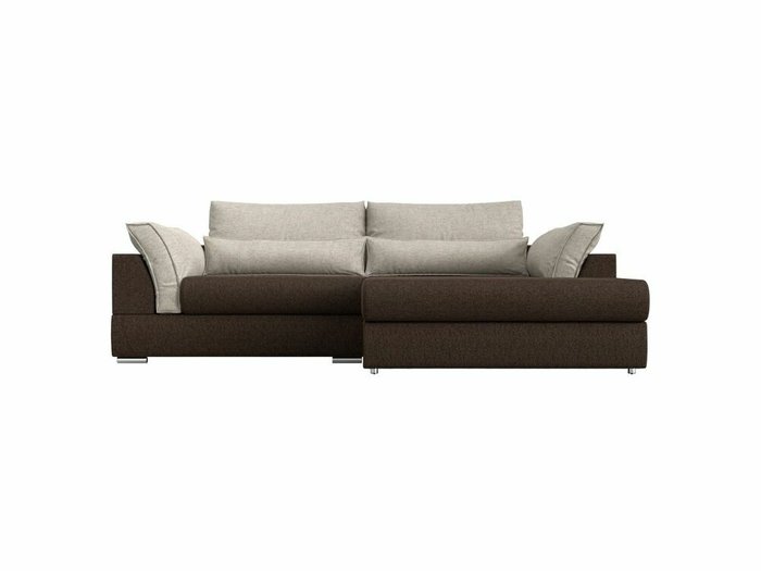 Угловой диван-кровать Пекин бежево-коричневого цвета угол правый - купить Угловые диваны по цене 85999.0