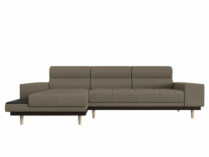 Угловой диван-кровать Леонардо бежево-коричневого цвета левый угол - купить Угловые диваны по цене 46999.0