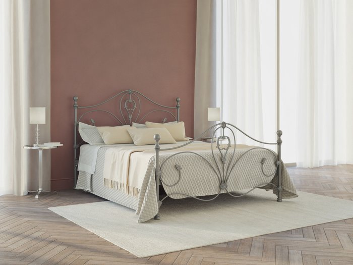 Кровать Милания 120х200 серебряного цвета - купить Кровати для спальни по цене 74698.0