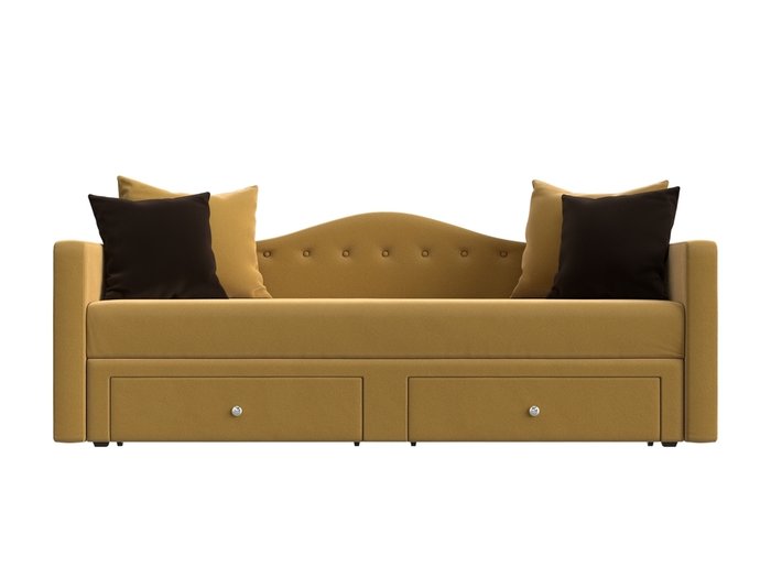 Детский прямой диван-кровать Дориан желтого цвета - купить Прямые диваны по цене 30999.0