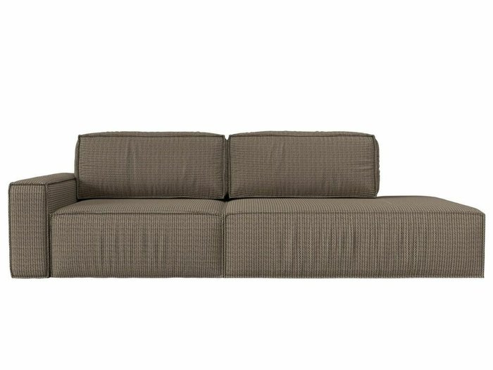 Прямой диван-кровать Прага модерн бежево-коричневого цвета подлокотник слева - купить Прямые диваны по цене 74999.0