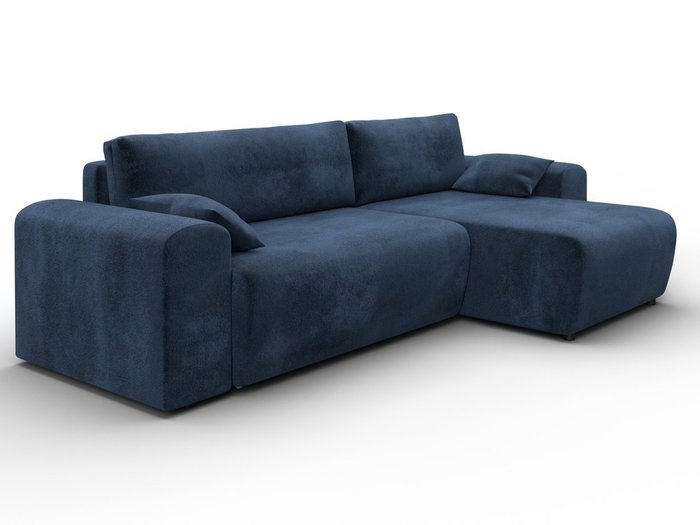 Угловой диван-кровать Лига-099 темно-синего цвета - лучшие Угловые диваны в INMYROOM Угловой диван-кровать Лига-099 темно-синего цвета - лучшие Угловые диваны в INMYROOM