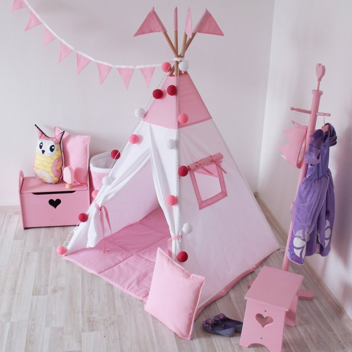 Стеганый игровой коврик Simple Pink   - лучшие Ковры для детской в INMYROOM