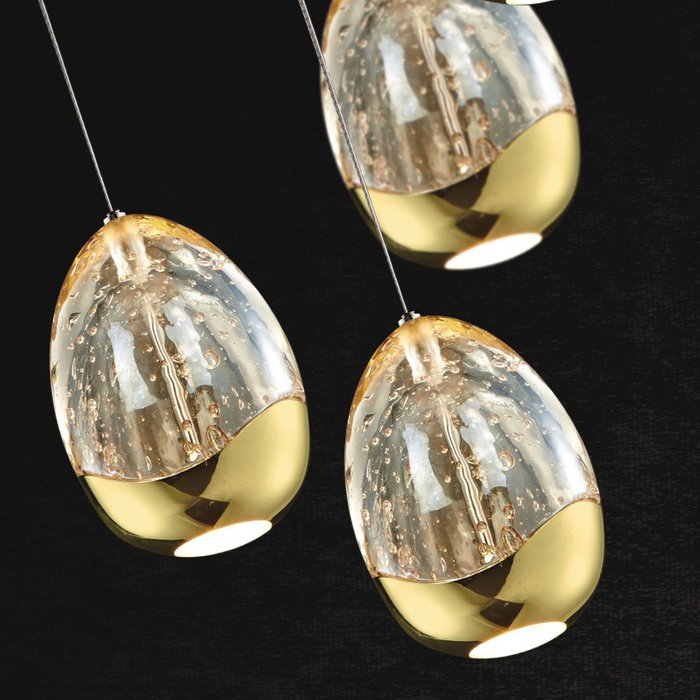 Подвесной светильник Schuller с плафоном  из массивного стекла с декоративными пузырьками внутри - купить Подвесные светильники по цене 9530.0