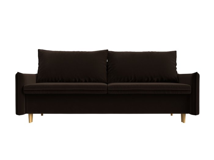Прямой диван-кровать Хьюстон темно-коричневого цвета - купить Прямые диваны по цене 52999.0