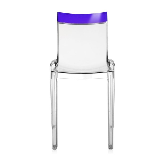 Стул Hi-Cut прозрачный с синей вставкой  - купить Обеденные стулья по цене 36121.0