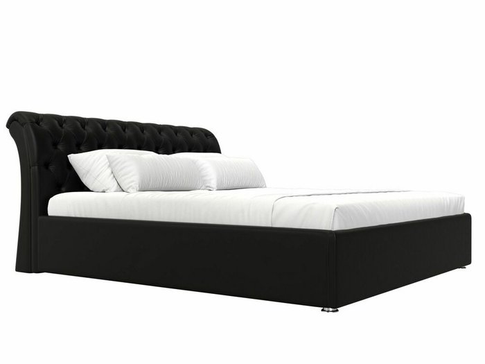 Кровать Сицилия 180х200 черного цвета с подъемным механизмом (экокожа) - лучшие Кровати для спальни в INMYROOM