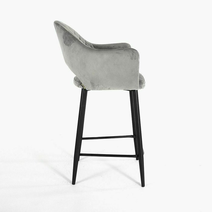 Барный стул Белладжио Нью серого цвета с черными ножками - лучшие Барные стулья в INMYROOM