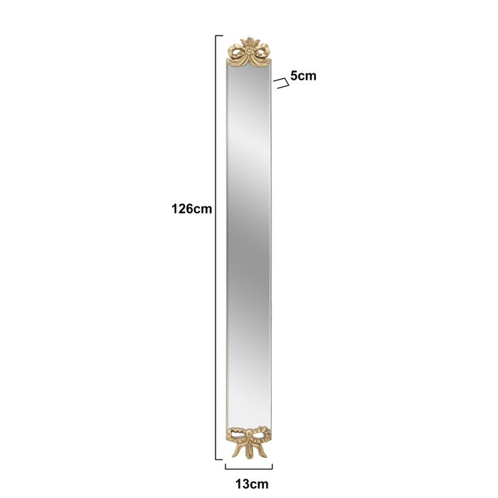 Настенное зеркало 13х120 в раме золотого цвета - купить Настенные зеркала по цене 13620.0