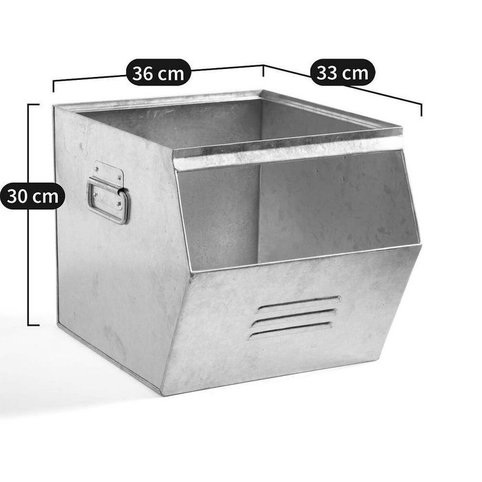 Ящик из оцинкованного металла Hiba серого цвета - лучшие Декоративные коробки в INMYROOM