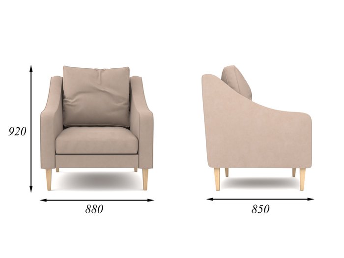 Кресло Ричи бежевого цвета - купить Интерьерные кресла по цене 22990.0
