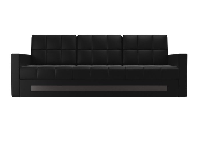 Прямой диван-кровать Белла черного цвета (экокожа) - купить Прямые диваны по цене 28290.0