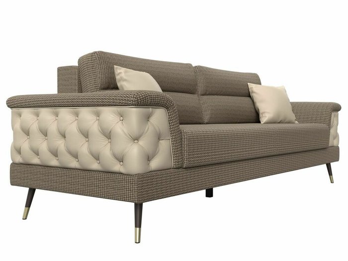  Прямой диван-кровать Лига 023 бежево-коричневого цвета - лучшие Прямые диваны в INMYROOM