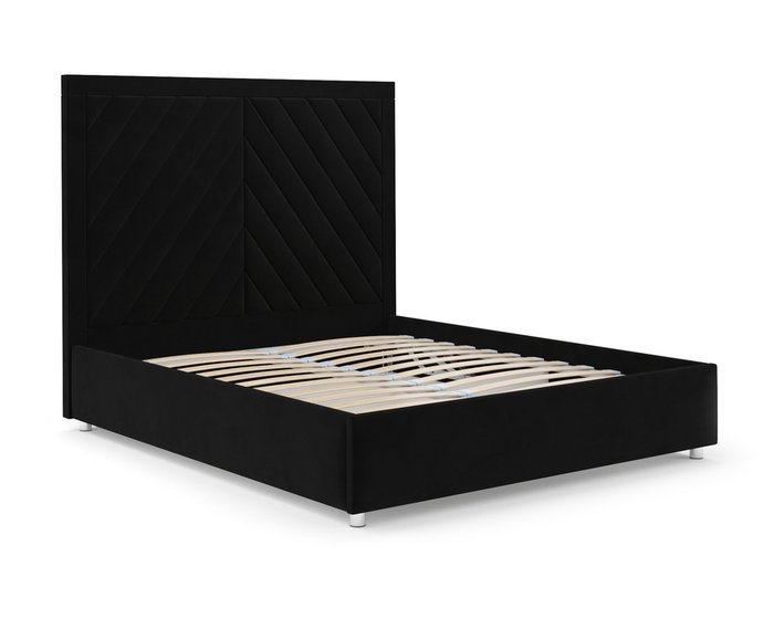 Кровать Мишель 160х190 черного цвета с подъемным механизмом (велюр) - лучшие Кровати для спальни в INMYROOM