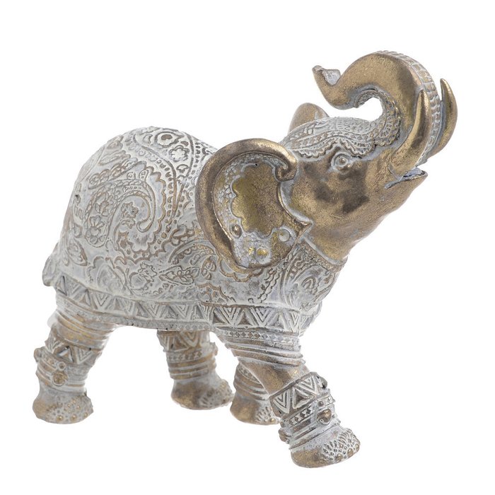 Статуэтка Слон из полистоуна золотого цвета