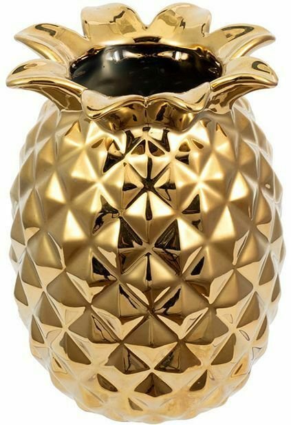 Керамическая ваза Ананас золотого цвета - купить Вазы  по цене 1730.0