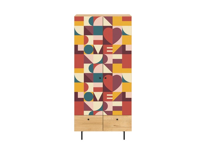 Шкаф Frida с разноцветным фасадом на металлических ножках - купить Шкафы распашные по цене 57900.0