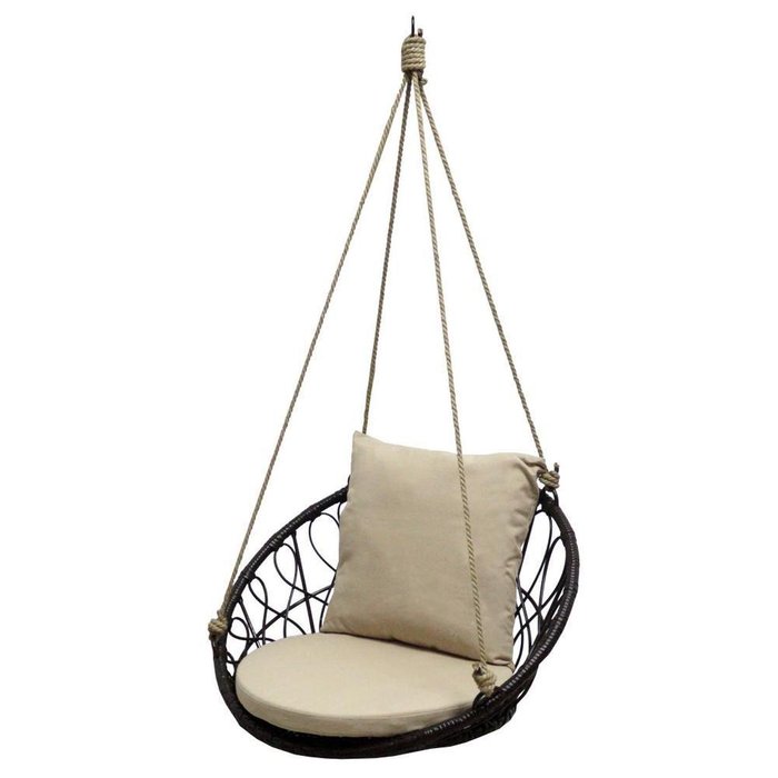 Кресло подвесное Майорка коричнево-бежевого цвета