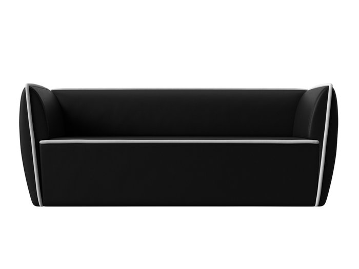 Прямой диван Бергамо черного цвета (экокожа) - купить Прямые диваны по цене 29999.0