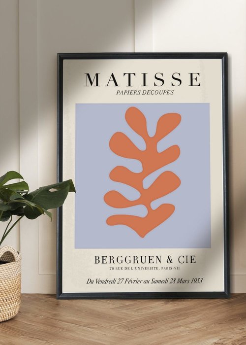 Постер Matisse Papiers Decoupes Coral 70х100 в раме черного цвета - купить Принты по цене 12100.0
