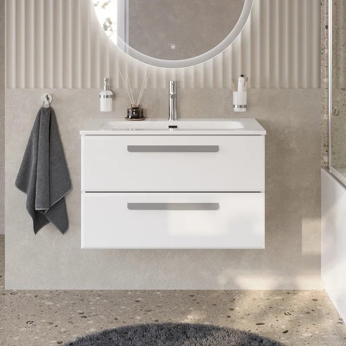 Мебель для ванной комнаты Eco 80 белого цвета - купить Тумбы под раковину по цене 103800