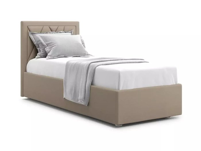 Кровать Premium Milana 3 90х200 коричневого цвета с подъемным механизмом