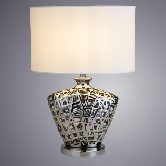 Настольная лампа Arte Lamp Cagliostro с белым абажуром - купить Настольные лампы по цене 3400.0