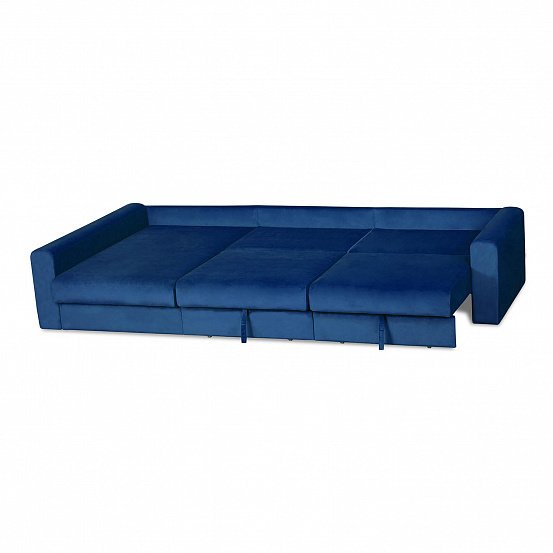 Угловой диван-кровать Мэдисон Лувр синего цвета большой - лучшие Угловые диваны в INMYROOM