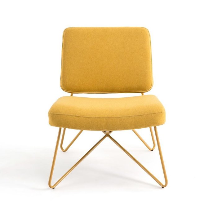 Кресло в винтажном стиле Koper желто-соломенного цвета - купить Интерьерные кресла по цене 27002.0