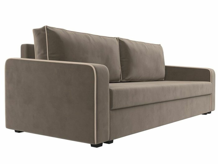 Диван-кровать Лига 009 коричневого цвета с бежевым кантом - лучшие Прямые диваны в INMYROOM