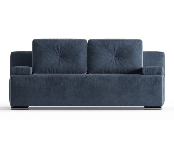 Диван-кровать Роклин в обивке из велюра темно-синего цвета - купить Прямые диваны по цене 29490.0
