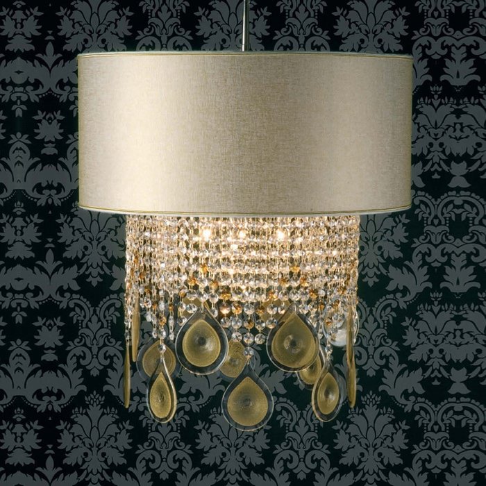 Подвесной светильник Jago с цепочками из прозрачного и янтарного хрусталя - купить Подвесные люстры по цене 136620.0