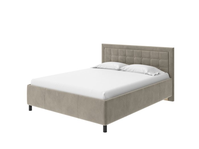 Кровать Como Veda 2 160х200 серо-бежевого цвета (микрофибра)