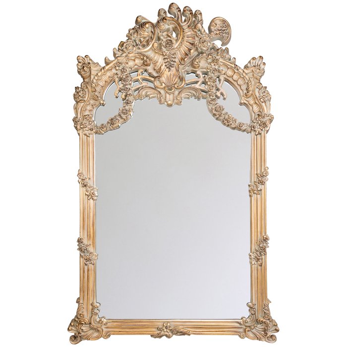 Настенное зеркало Анжелика с золотой патиной