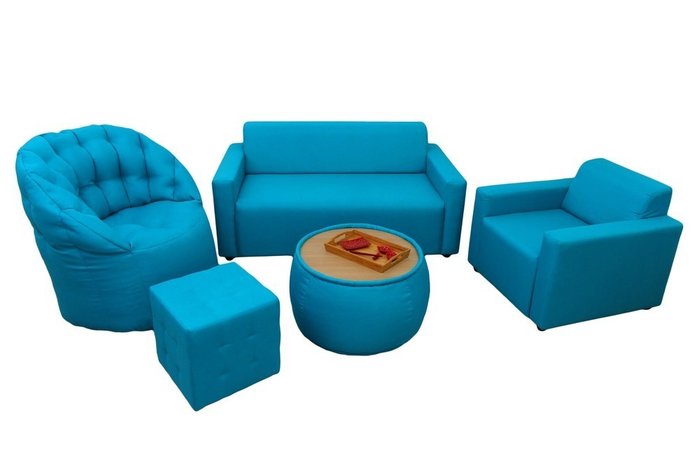Кресло-пуф голубое - лучшие Бескаркасная мебель в INMYROOM