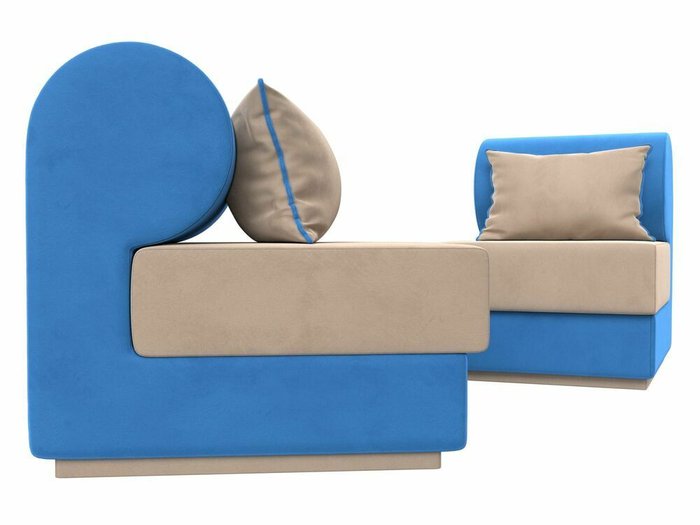 Набор из двух кресел Кипр бежево-голубого цвета - лучшие Комплекты мягкой мебели в INMYROOM
