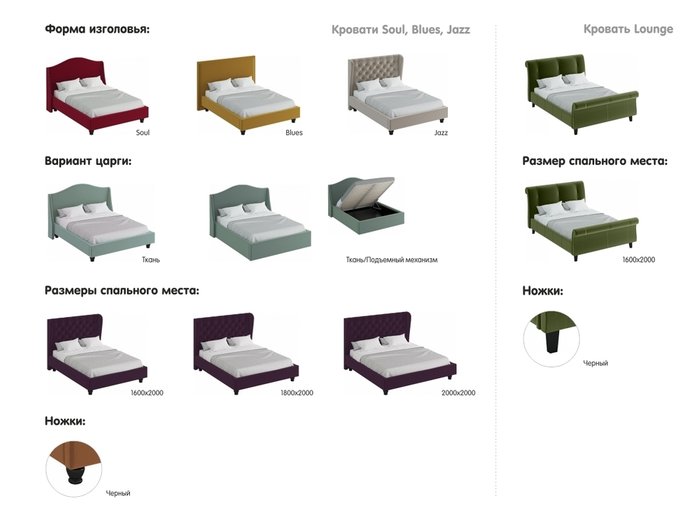 Кровать Blues фиолетового цвета 160x200 - купить Кровати для спальни по цене 62990.0