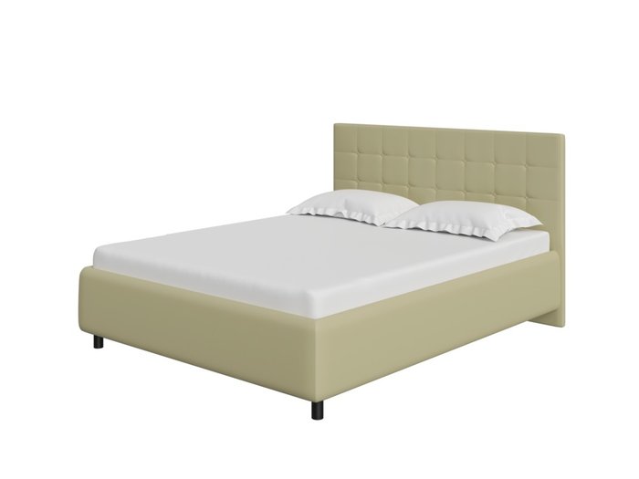 Кровать Como Veda 1 140х200 бежевого цвета (экокожа)