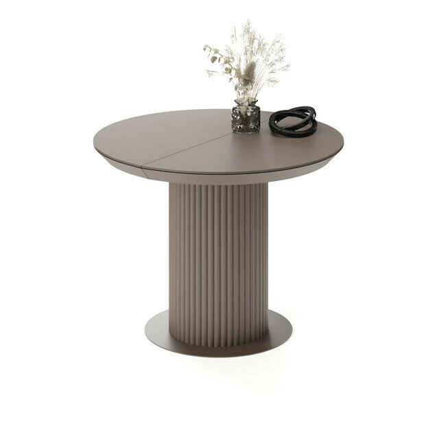 Раздвижной обеденный стол Фрах L темно-коричневого цвета - лучшие Обеденные столы в INMYROOM